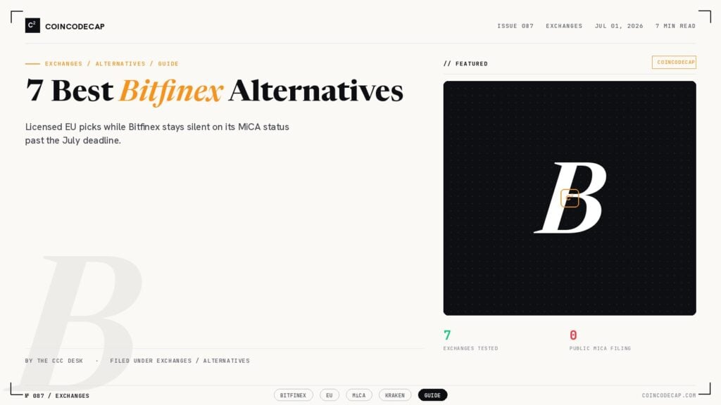 7 Best Bitfinex Alternatives (MiCA-Licensed EU Picks)