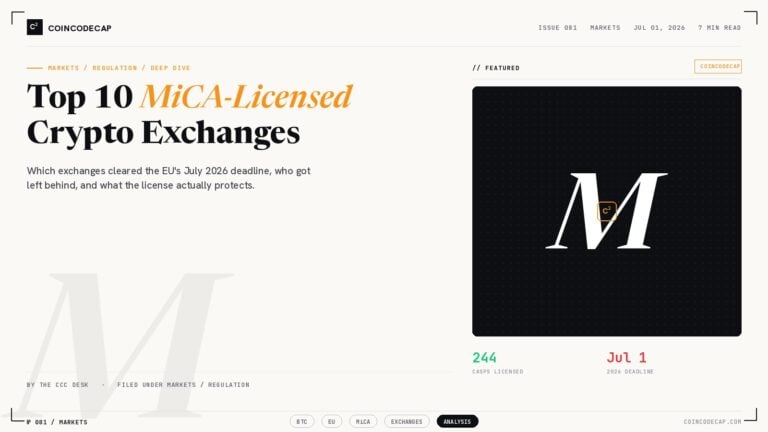 Top 10 Mica-Licensed Crypto Exchanges Cover