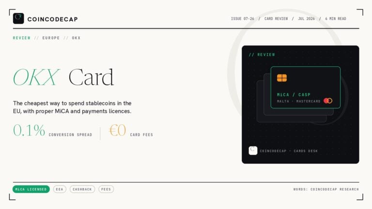 Okx Card Review By Coincodecap - Mica-Licensed Stablecoin Card For The Eu