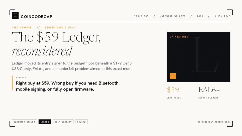 Ledger Nano S Plus Review: $59 Cold Storage, USB-C Only