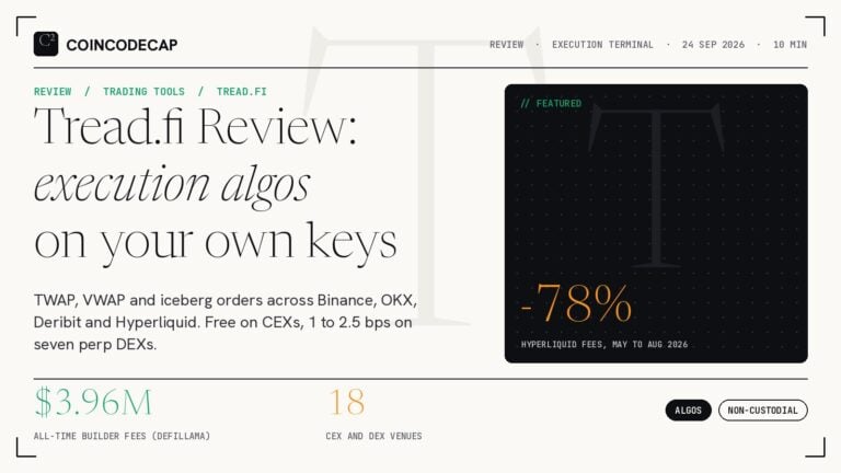 Tread.fi Review Cover: Execution Algorithms Across Cex And Perp Dex Venues, With Defillama Builder-Fee Figures