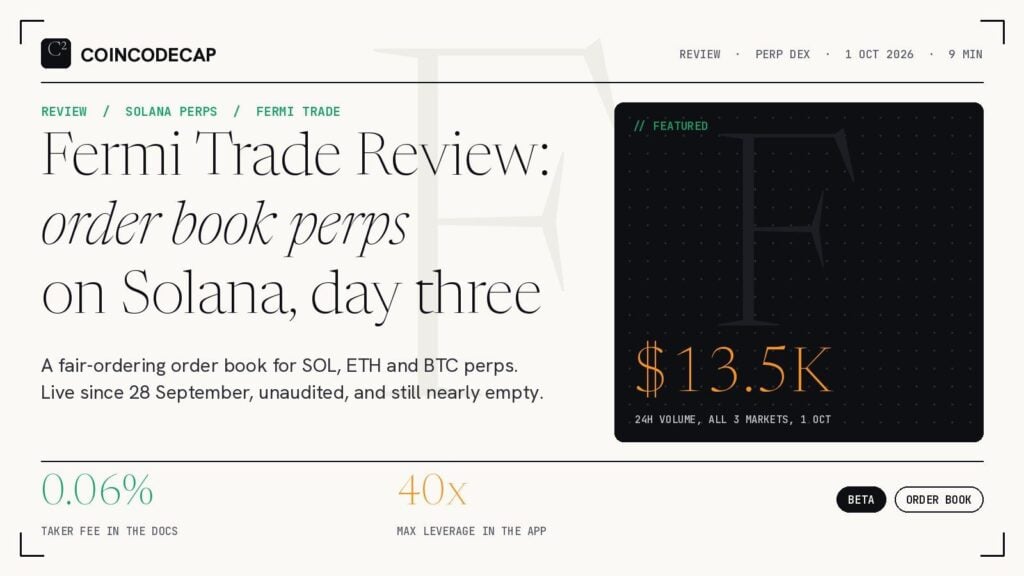 Fermi Trade Review: Orderbook Perps on Solana